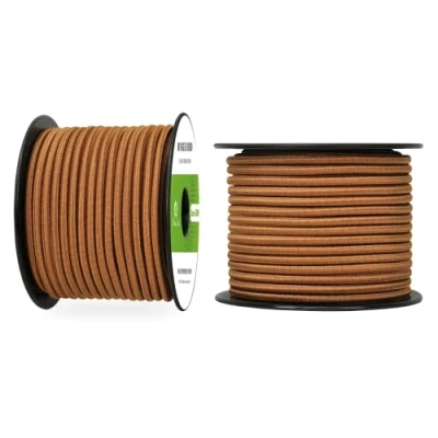 Abbildung von Abma Cord Gummiseil Expanderseil 5mm 30M Gummischnur UV Beständig Planenseil 100% Dehnung Spannseil für Plane, Anhängerplane, Sonnensegel, Zelte, Banner Braun