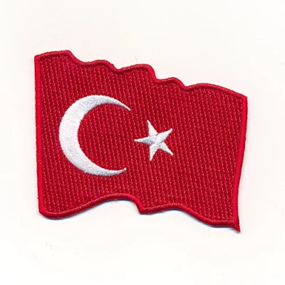 Abbildung von hegibaer 40 x 30 mm Wehende Türkei Flagge Türkiye Ankara Patch Aufnäher Aufbügler 1083 A