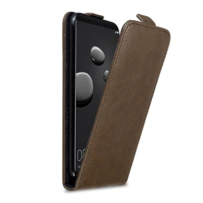 Abbildung von Cadorabo Hülle kompatibel mit Huawei Mate 10 PRO Flip Design aus Premium Kunst Leder Klappbare Stoßfeste Magnetische Cover für Tasche in Braun