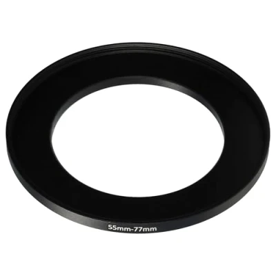 Abbildung von vhbw Step Up Ring Adapter von 55 mm auf 77 für Kamera Objektiv Filteradapter, Metall, Schwarz
