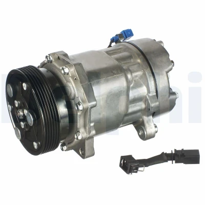 Abbildung von DELPHI TSP0159060 Kompressor SANDEN SD7V16 PAG 46 mit Kompressoröl AUDI: A3 Schrägheck, TT Roadster, SEAT: Alhambra I, Leon I Schrägheck kfzteile,