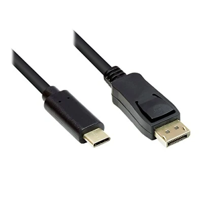 Abbildung von Good Connections Adapterkabel USB C Stecker an Displayport 1.2 / DP 4K UHD @60Hz KUPFERLEITER 2 m schwarz, GC M0106