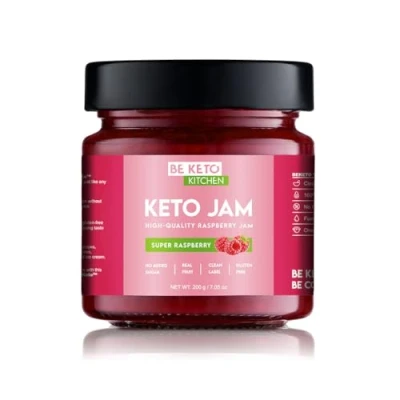 Abbildung von BeKeto Keto Marmelade Super Raspberry 200g Low Carb freundliche vegan, glutenfrei, natürlich und absolut zuckerfrei.