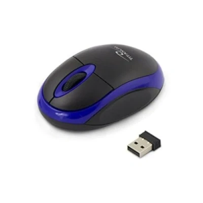 Abbildung von Titanum kabellose Computer Maus mit USB Funkempfänger (klein &amp; handlich, 3 Tasten, Scrollrad, 1000dpi, blau