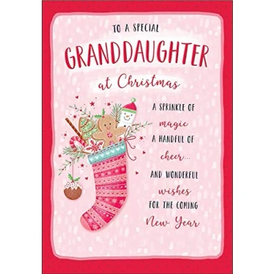 Abbildung von Piccadilly Greetings Moderne Weihnachtskarte für Enkelin, 22,9 x 15,2 cm