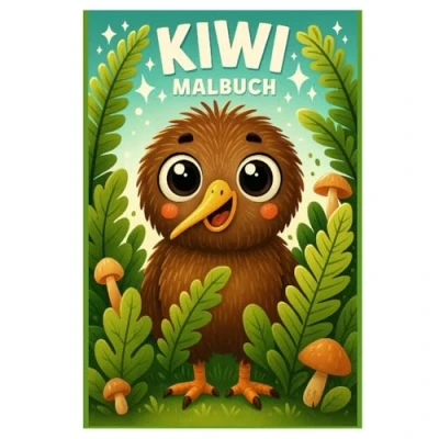 Abbildung von Kiwi Malbuch: 50 niedliche Illustrationen des einzigartigen Vogels aus Neuseeland: Für Kinder und Erwachsene zum Ausmalen Entspannen