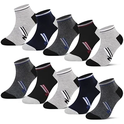 Abbildung von L&amp;K 10 Paar Herren Sneaker Socken Baumwolle Sportsocken atmungsaktiv mehrfarbig 2335 43 46
