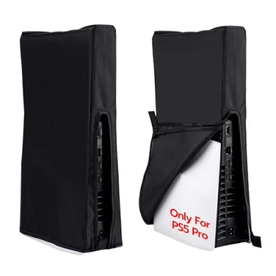 Abbildung von Tolesum Schutzhülle PS5 Pro,Staubschutz Hülle für Pro,Spritzwasserdichte Dust Cover Playstation 5 Pro Konsole Nicht PS5/PS5 Slim (Schwarz)