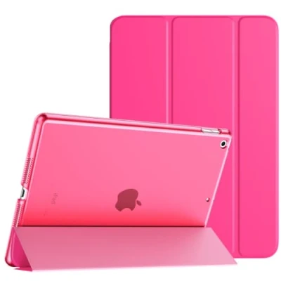 Abbildung von TiMOVO Hülle für iPad 9. Generation 2021/iPad 8. 2020/iPad 7. 2019, Ultra Dünn Durchscheinend Schutzhülle Smart Cover mit Auto Schlafen/Wachen 10,2 Zoll, Helles Rosa