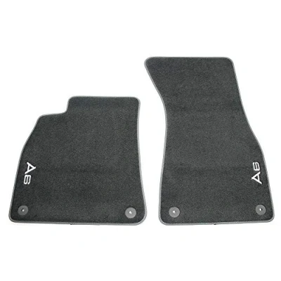 Abbildung von Audi 4K1061275MNO Premium Textilfußmatten 2X Stoffmatten vorn Velours Fußmatten, schwarz mit A6 Schriftzug in weiß