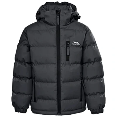 Abbildung von Trespass Jungen Tuff Wasserdichte Regenjacke Mit Abnehmbarer Kapuze, Flint, 3 4 Jahre EU