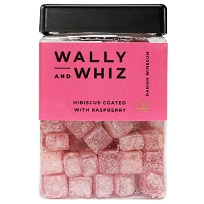 Abbildung von Wally and Whiz Dänische Gourmet Weingummis Hibiskus und Himbeer Geschmack Süßigkeiten Fruchtgummis Tolles Geschenk Vegane Glutenfrei Allergenfrei Natürliche Aromen Farben 240g