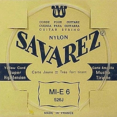 Abbildung von Savarez Retail String 526J für klassische Gitarre extra starke Zugkraft Low E Gelbe Karte