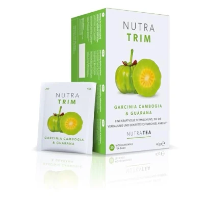 Abbildung von Nutra Tea NUTRATRIM, Detox Tee zum Abnehmen, Stoffwechseltee unterstützt den Stoffwechsel &amp; die Kontrolle des Blutzuckerspiegels, 20 wiederverwendbare Teebeutel, Kräutertee mit Grüntee Fenchel