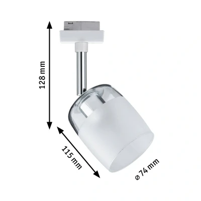 Abbildung von Paulmann Schienensystem Leuchten URail Schienenspot Blossom Einzelspot G9 max. 10W, (1 tlg), dimmbar 230V Weiß, Klar, Satin