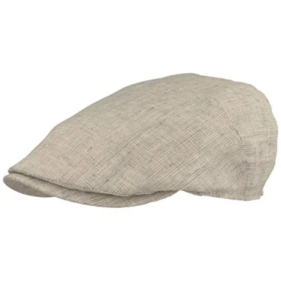 Abbildung von Breiter Herren Schiebermütze Flatcap Schirmmütze 100% Leinen, Futter aus Baumwolle, Leicht &amp; Bequem Grau 60