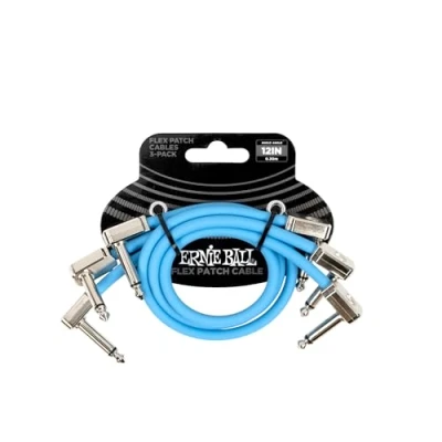 Abbildung von Ernie Ball Flex Patch Kabel 30 cm Blau 3er Pack