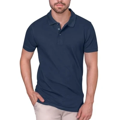 Abbildung von HRM Herren Heavy Stretch Polo, Navy, Gr. 5XL I Premium Polo Shirt aus 95% Baumwolle &amp; 5% Elasthan Basic Polohemd bis 40C waschbar Hochwertige nachhaltige Kleidung Workwear