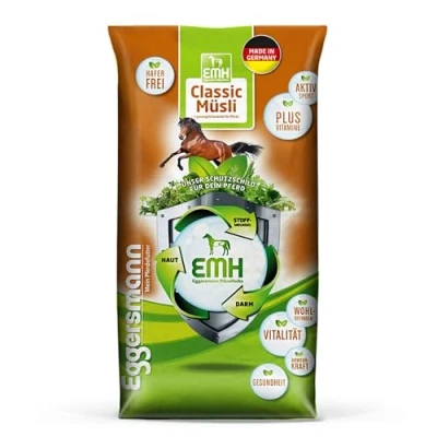 Abbildung von Eggersmann EMH Classic Müsli 20 kg Pferdemüsli ohne Hafer für Sportpferde zum Schutz des Muskelapparats Natürliches Pferdefutter