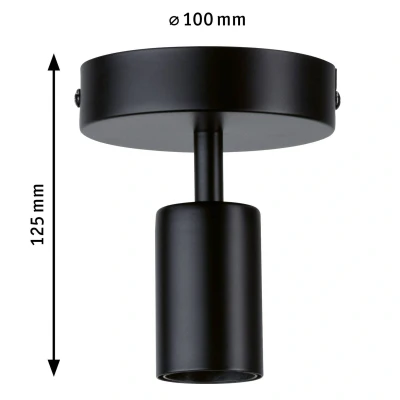 Abbildung von Paulmann 79760 Neordic Deckenleuchte Malja rund max. 20 Watt Deckenlampe Schwarz Wohnzimmerlampe Metall Flurlampe E27 ohne Leuchtmittel