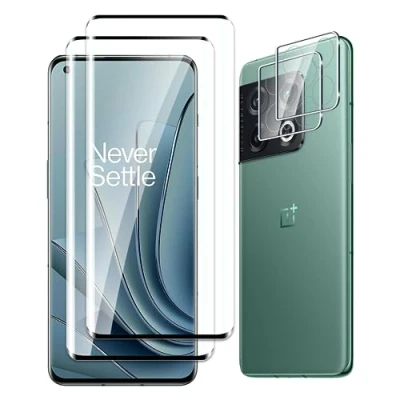 Abbildung von Fyqzio [2+2 Stück Gehärtetes Glas Schutzfolie kompatibel mit OnePlus 10 Pro und Kamera,Keine Blasen,9H Härte,Anti Scratch,3D Curved,HD Displayschutz für