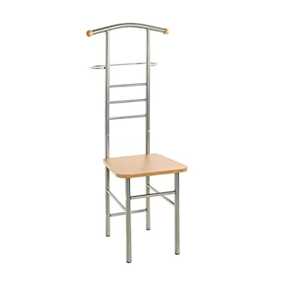 Abbildung von HAKU Möbel Herrendiener alu, buche, MDF, Metall Maße: B 46 cm x H 119 T 50 cm, Style: Modern