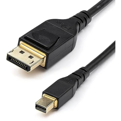 Abbildung von StarTech.com 1m VESA zertifiziertes Mini DisplayPort auf 1.4 Kabel 8K 60Hz HBR3 HDR Super UHD mDP DP Slim (34 AWG) 4K 120Hz Monitor/Video (DP14MDPMM1MB)