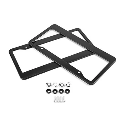 Abbildung von Keenso Edelstahl Auto Nummernschild Rahmen Abdeckung Halter Halterung (Spiegelpolitur) 2 Stück (amerikanisches Nummernschild, kanadisches Nummernschild) Dekorationen
