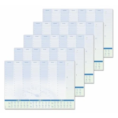 Abbildung von SIGEL H6350/5 Papier Schreibtischunterlage DIN A2, Kalender 2026 2028, Tages und Wochenplan, 30 Blatt, 5 Stück, Schreibunterlage aus nachhaltigem