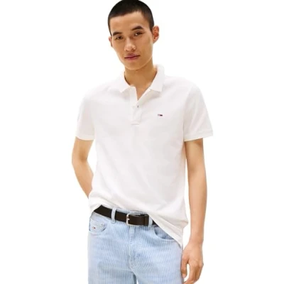 Abbildung von Tommy Jeans Placket Poloshirt, Herren, Größe: 56, Ecru