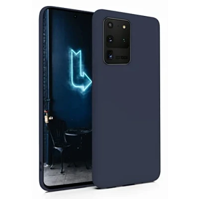 Abbildung von MyGadget Silikon Hülle für Samsung Galaxy S20 Ultra robuste Schutzhülle TPU Case Slim Silikonhülle Back Cover Kratzfest Handyhülle in Dunkelblau