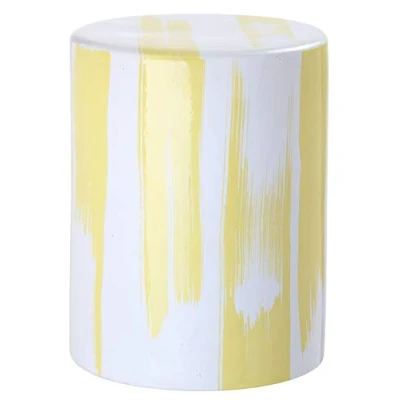 Abbildung von SAFAVIEH Modern Ceramic Garden Stool, in Yellow and White, 35 X 45