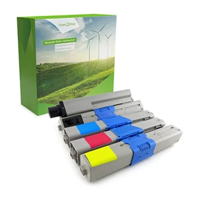 Abbildung von Green2Print Toner Set, 4 Kartuschen 1x 3500, 3X 2000 Seiten passend für Oki MC351, MC352DN, MC361, MC362DN, MC561, MC562DNW, MC562DN, C310DN, C330DN, C331DN, C510DN, C511DN, C530DN, C531DN