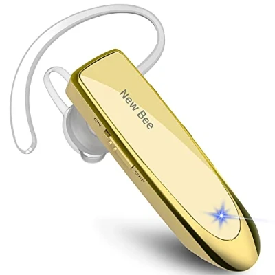 Abbildung von New bee Bluetooth Headset V5.0 Wireless Freisprechen im Ohr mit Clear Voice Capture Technologie In Ear für iPhone Samsung Huawei HTC, Sony, usw (Gold)
