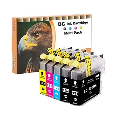 Abbildung von D&amp;C 5X Druckerpatronen Kompatibel für Brother LC 123 LC123 XL MFC J4610DW J470DW J4710DW J650DW J6520DW J6720DW J6920DW J870DW DCP J132W J152W J172W J4110DW J552DW