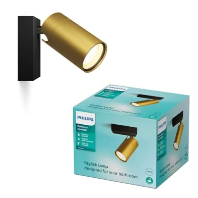 Abbildung von PHILIPS Idris LED 1er Spotleuchte, GU10 Lampe nicht enthalten, Messing, IP44, wasserfest