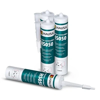 Abbildung von HAUSA Aquarium Silikon Glas HS050 schwarz 4x 310ml Kleber &amp; Dichtstoff für Aquarien Terrarien Glaskonstruktionen schnelle Aushärtung, süß meerwasserbeständig, sicher Fische