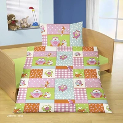 Abbildung von Bierbaum Baby Bettwäsche Biber Flanell Eule rosa 2380 40/60 100/135 neu