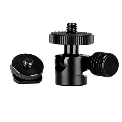 Abbildung von Koolehaoda Mini Kugelkopf Stativkopf mit 1/4 Cold Shoe Adapter für Kamera, Stativ, Monitor, Licht (1/4 Kugelkopf)