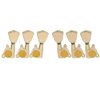 Abbildung von Musiclily Pro 3L3R Gitarre Tuners Mechaniken Machine Heads Tuning Pegs Set für Les Paul SG Style E Folk Akustische Gitarre, Gold Tulip Knopf