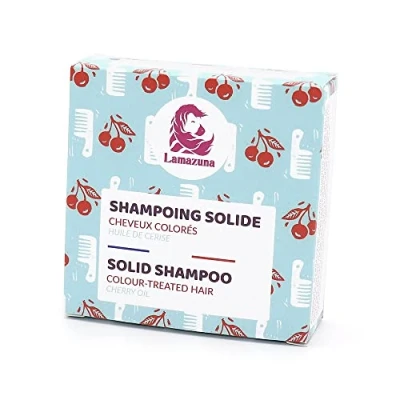Abbildung von Lamazuna Festes Shampoo Sulfatfrei Mit wertvollem Kirschöl Für coloriertes &amp; strapaziertes Haar Kräftigt das Schwangere geeignet Handgemacht aus Frankreich 70 ml