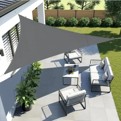 Abbildung von LOVE STORY Sonnensegel Dreieckig 3.6x3.6x3.6m Wasserdicht Anthrazit Sonnenschutz Windschutz Segel PES Polyester,95% UV Schutz für Außenbereich, Terrasse, Balkon, Garten