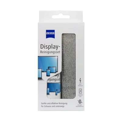 Abbildung von Zeiss Display Reinigungs Spray mit 30ml Inhalt inklusive einem Mikrofasertuch zur sicheren &amp; effektiven Reinigung optischer Flächen alkoholfrei antistatisch, weiß, 606240