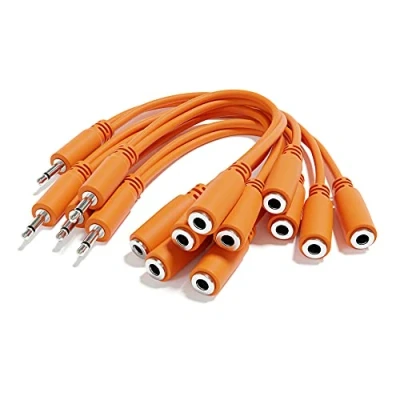 Abbildung von ExcelValley 5 Pack Mono Splitter Y Patchkabel TS 3,5mm 1/8&quot; Eurorack Synth Synthesizer [Orange]