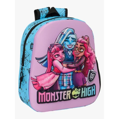 Abbildung von Safta Monster High Schulrucksack mit 3D Design, anpassbar an den Wagen, ideal für Kinder verschiedener Altersgruppen, bequem und vielseitig, Qualität Widerstandsfähigkeit, 27 x 10 33 cm,, M890A