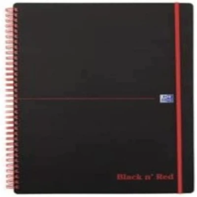 Abbildung von Oxford 400047653 Spiralbuch Black n&#039; Red 5er Pack DIN A4 liniert flexibler Deckel 70 Blatt schwarz rot