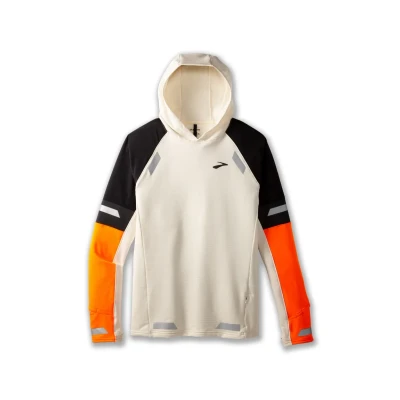 Abbildung von Brooks RUN Visible Thermal 2.0 Langarmshirt, Herren, Größe: 60/62, Ecru fluoro flash black