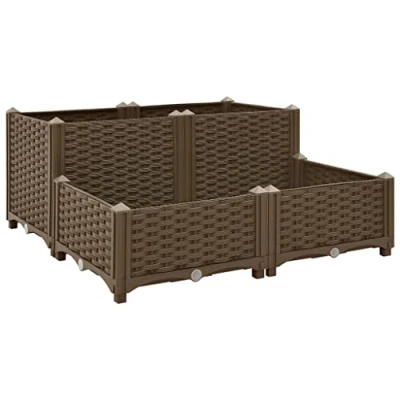 Abbildung von vidaXL Hochbeet Pflanzkasten Pflanzbeet Gemüsebeet Blumenbeet Blumenkasten Frühbeet Gartenbeet Blumenkübel Pflanzkübel 80x80x38cm Polypropylen