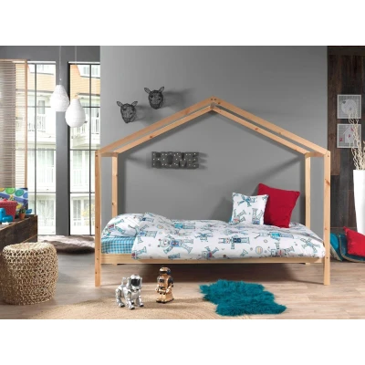 Abbildung von Vipack Hausbett &quot;Dallas&quot;, (Made in Europe), wahlweise mit Bettschublade oder Textilhimmel, Ausf. natur weiß