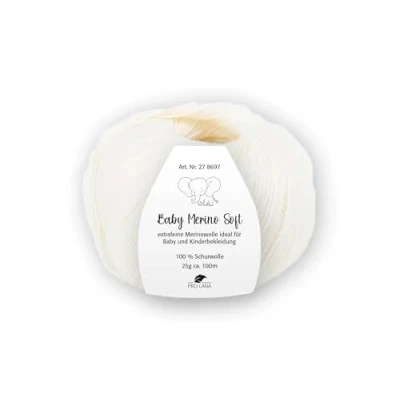 Abbildung von PRO LANA Baby Merino Soft Farbe: Weiss (01) 25 g/ca. 100 m Wolle